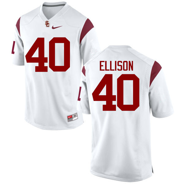 Men #40 Rhett Ellison USC Trojans College Football Jerseys-White - Click Image to Close